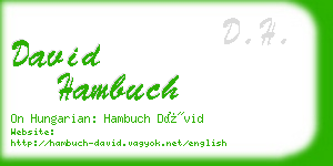 david hambuch business card